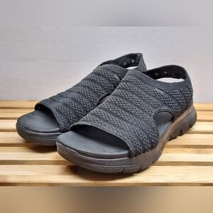Skechers Womens Black Flex Lite Sandals Size 8-8.5